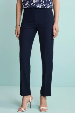 Pantalone Twill a Sigaretta con Spacchi - BLU