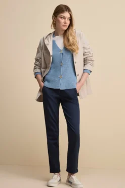 Pantalone Twill Regular Fit - BLU