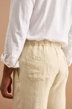 Pantalone Uomo in Lino con Coulisse ed Elastico - SABBIA