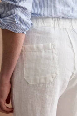 Pantalone Uomo in Lino con Coulisse ed Elastico - PANNA