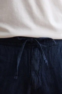 Pantalone Uomo in Lino con Coulisse ed Elastico - BLU