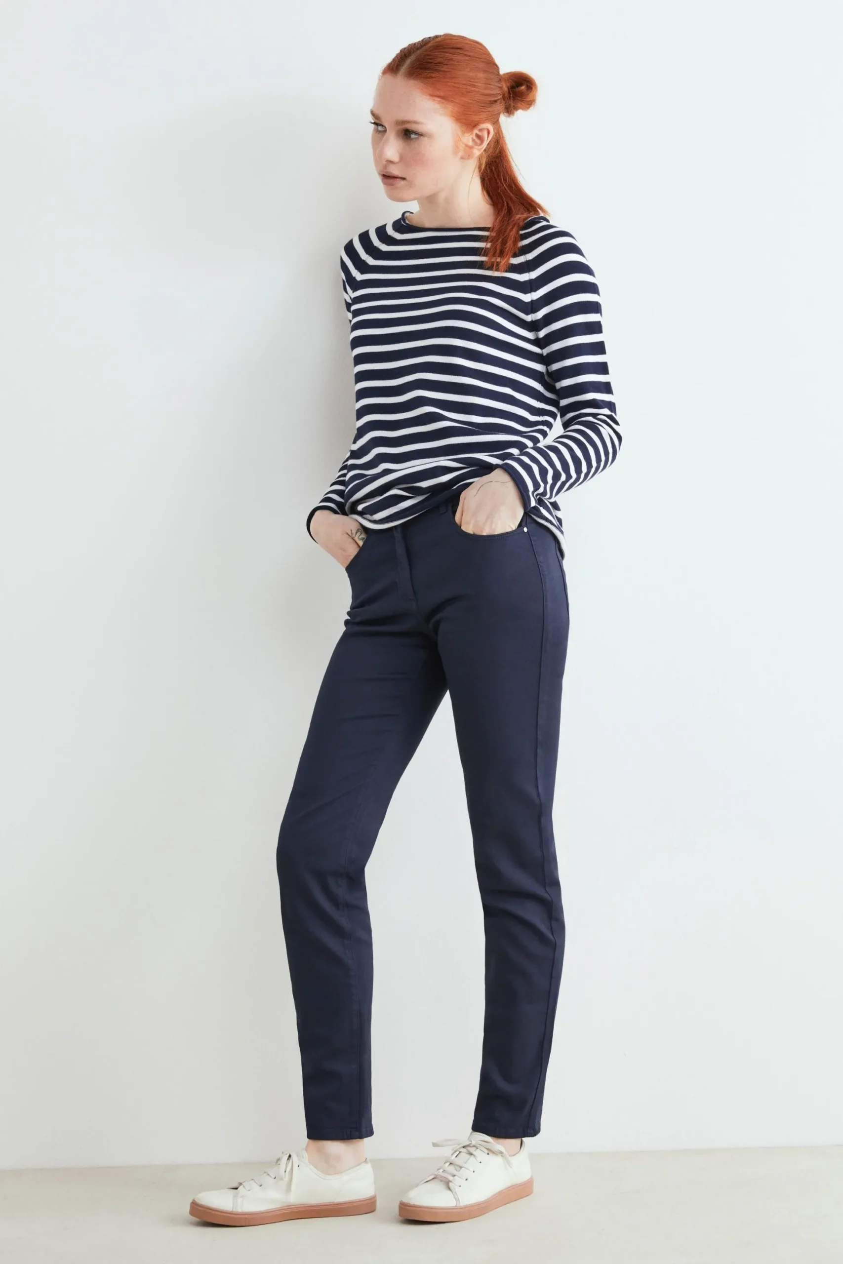 Pantaloni casual in cotone - BLU