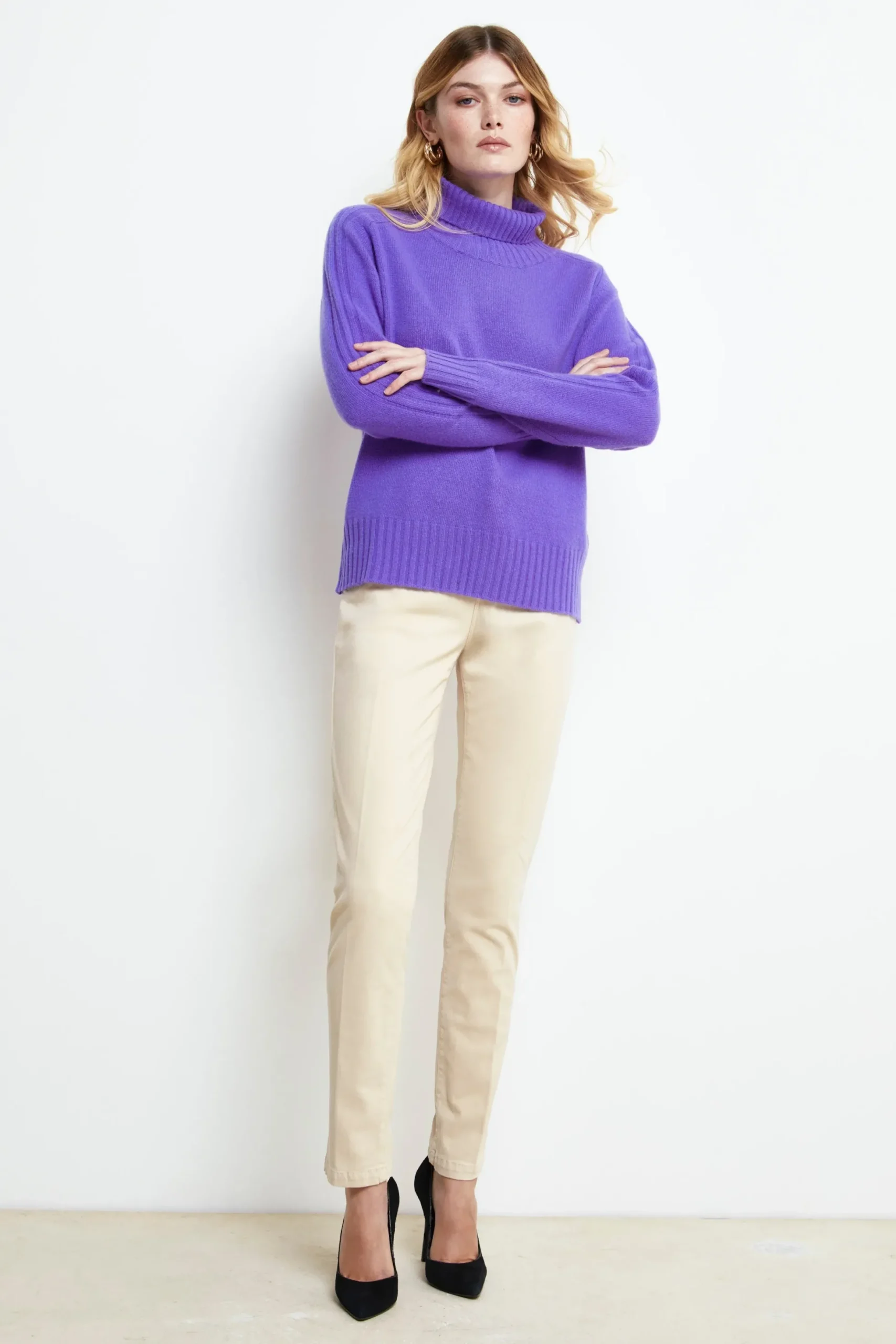 Pantaloni cinque tasche - PANNA