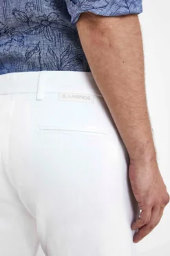 Pantaloni con pinces in cotone - BIANCO