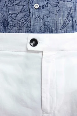 Pantaloni con pinces in cotone - BIANCO