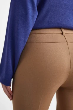 Pantaloni slim in jersey - CAMMELLO