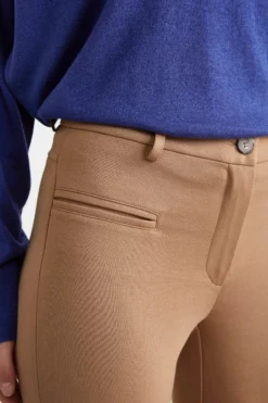 Pantaloni slim in jersey - CAMMELLO