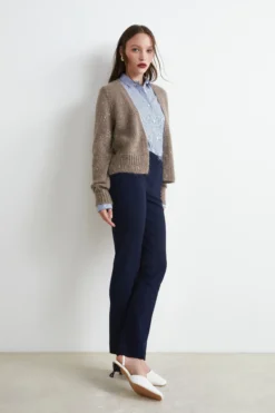 Pantaloni slim in jersey - NAVY