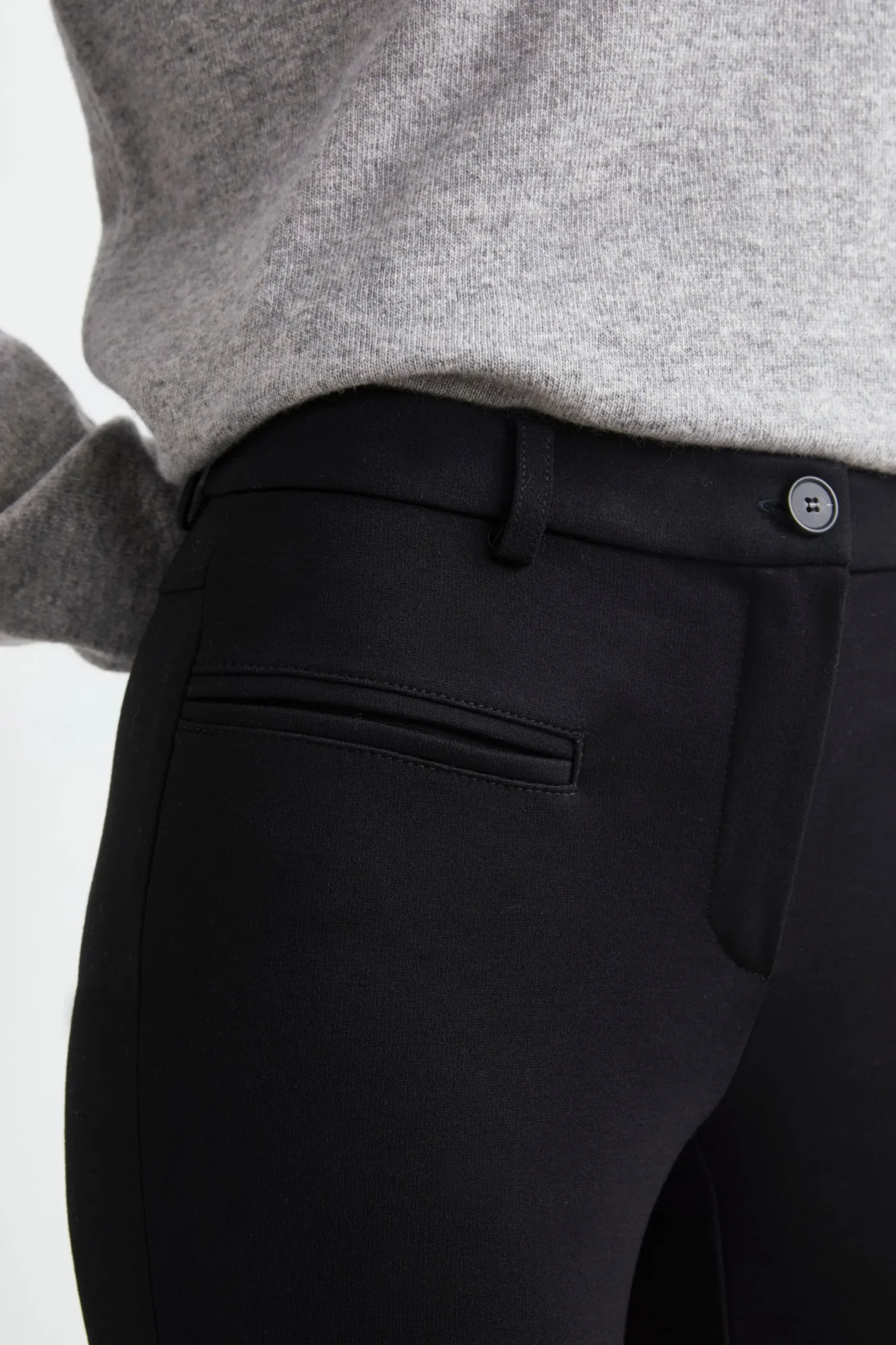 Pantaloni slim in jersey - NERO
