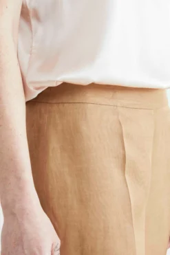 Pantaloni slim misto lino - KAKI