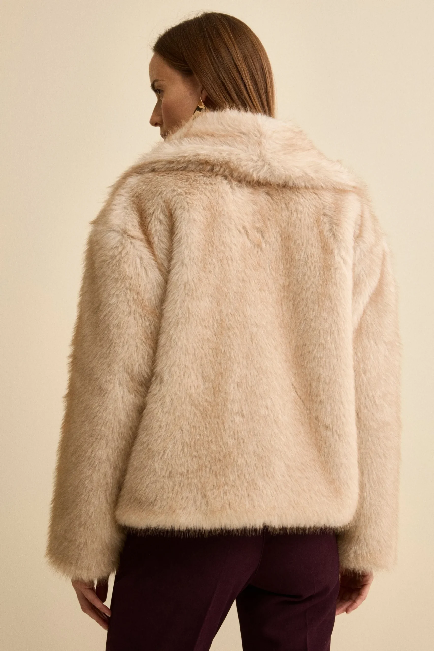 Pelliccia Corta Foderata - BEIGE