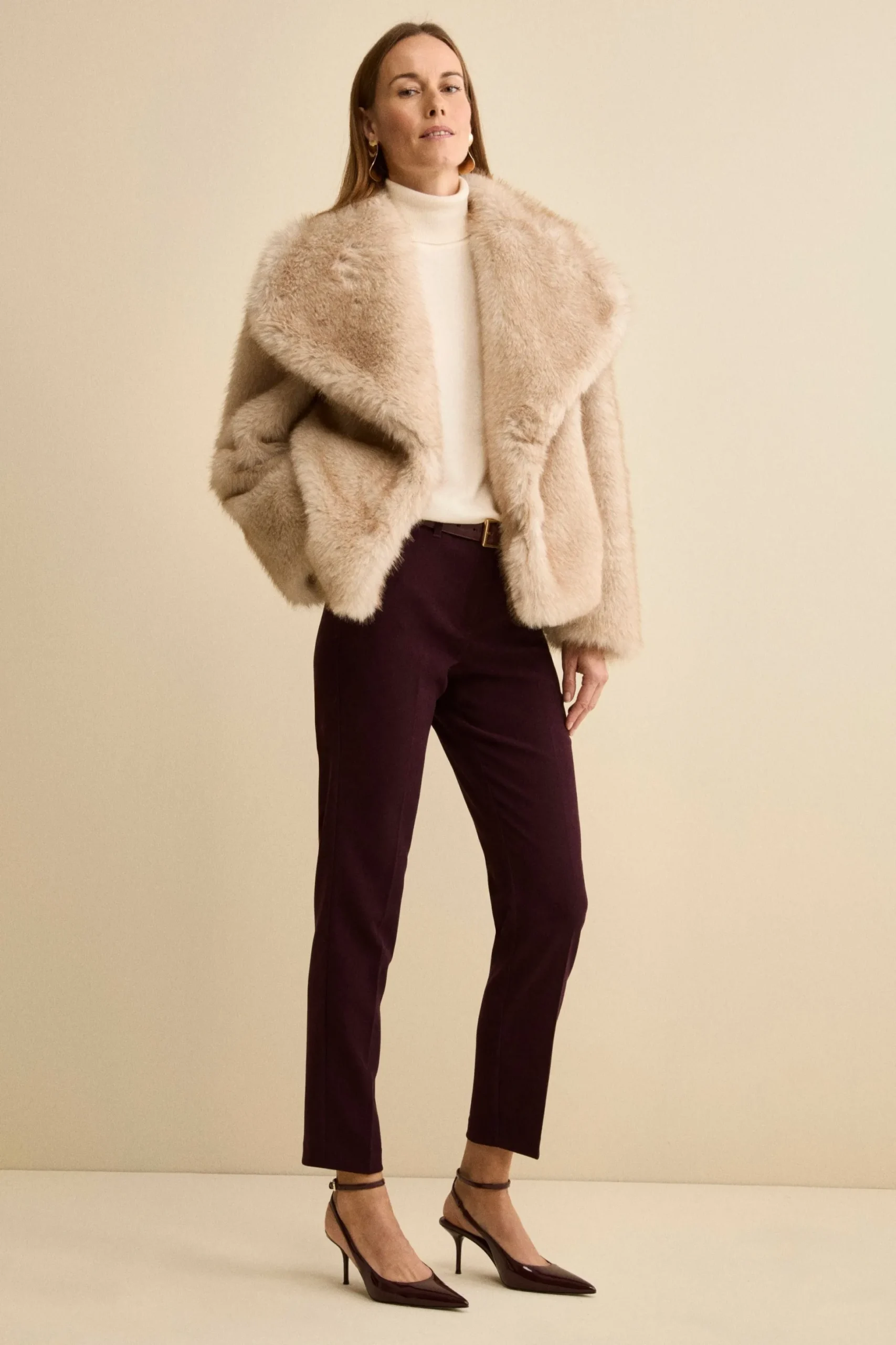 Pelliccia Corta Foderata - BEIGE