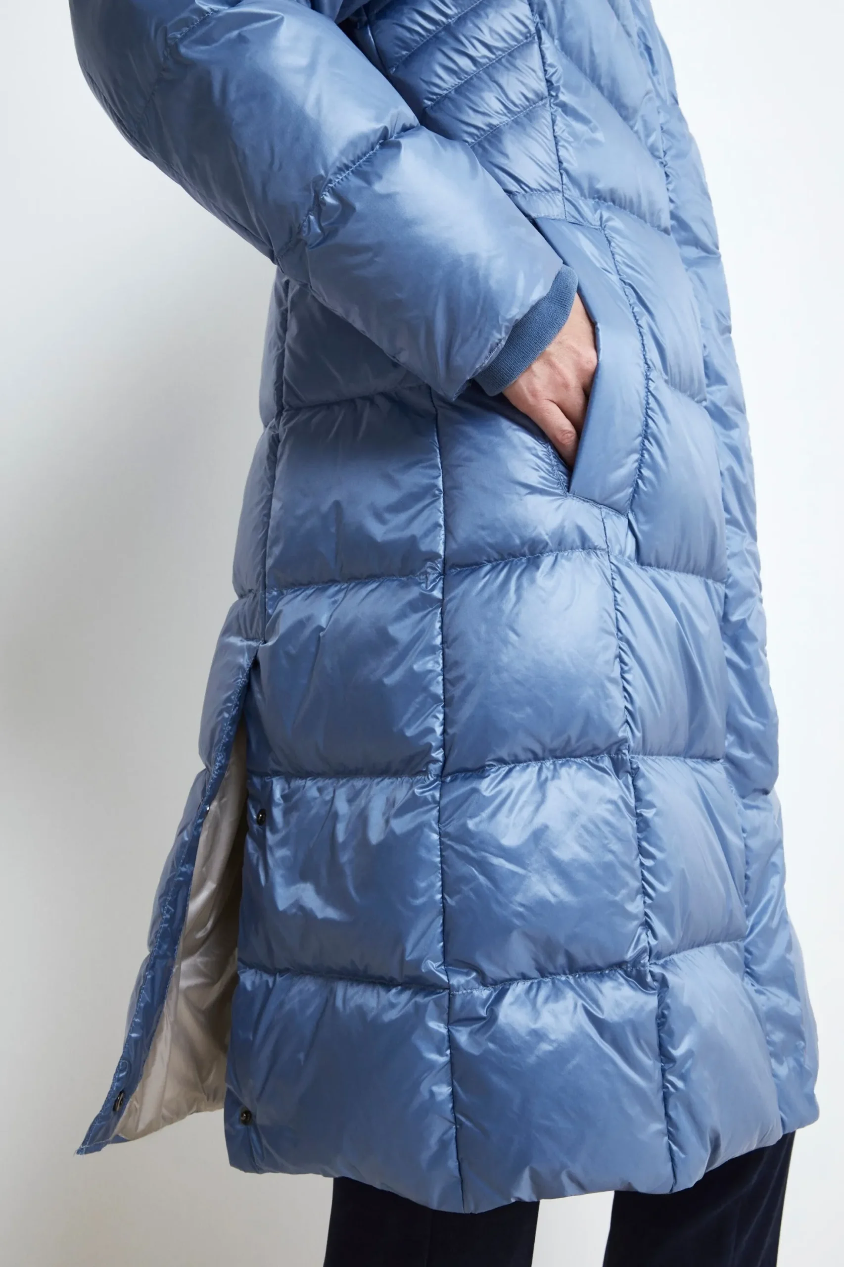 Piumino con cappuccio - AZZURRO