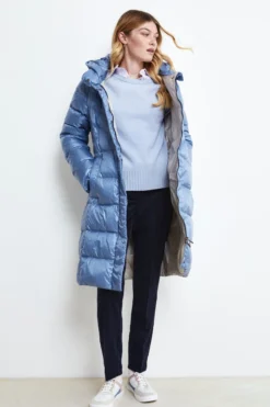 Piumino con cappuccio - AZZURRO