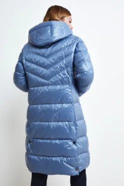 Piumino con cappuccio - AZZURRO