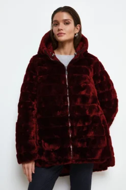 Piumino Reversibile con Pelliccia - BORDEAUX