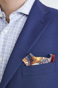Pochette ripasso in seta - FANT. AZZURRO