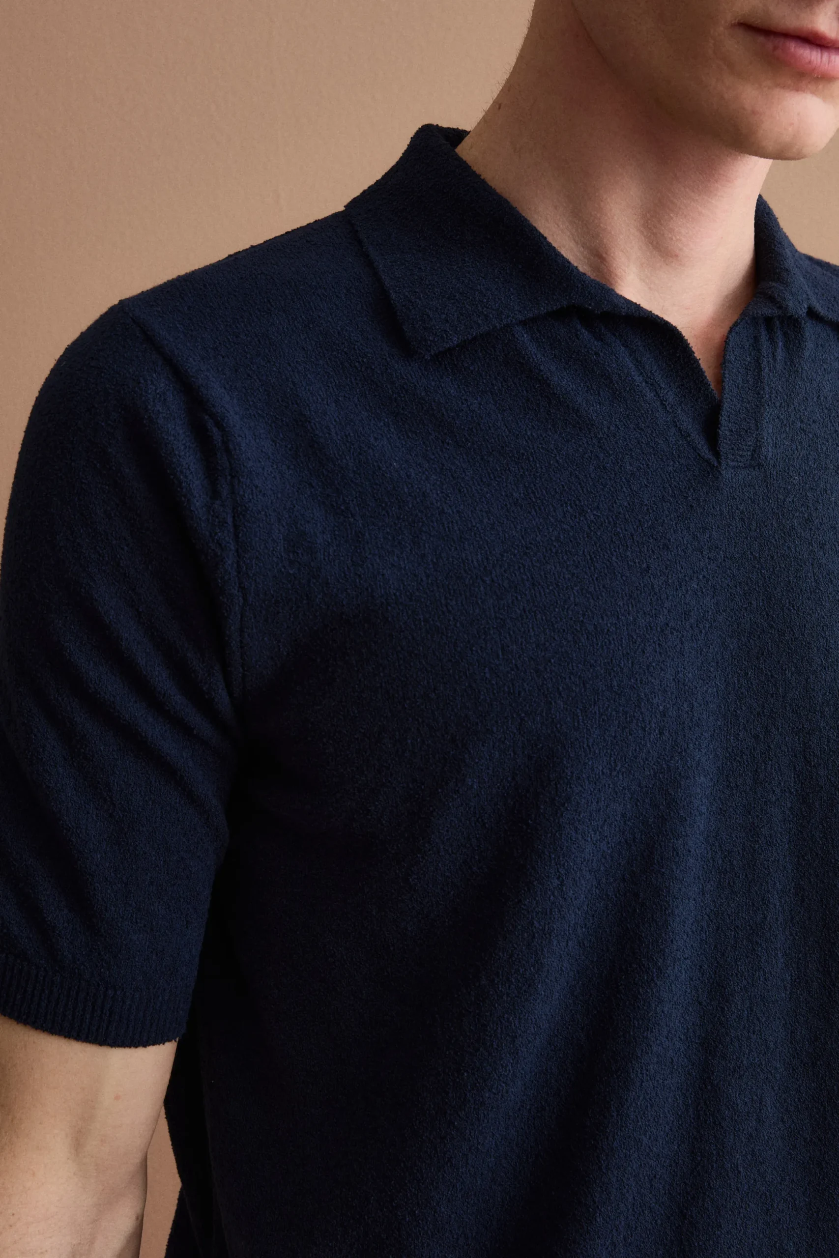 Polo Derby in Cotone Bouclé - BLU