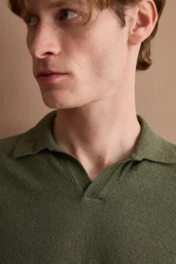 Polo Derby in Cotone Bouclé - VERDE