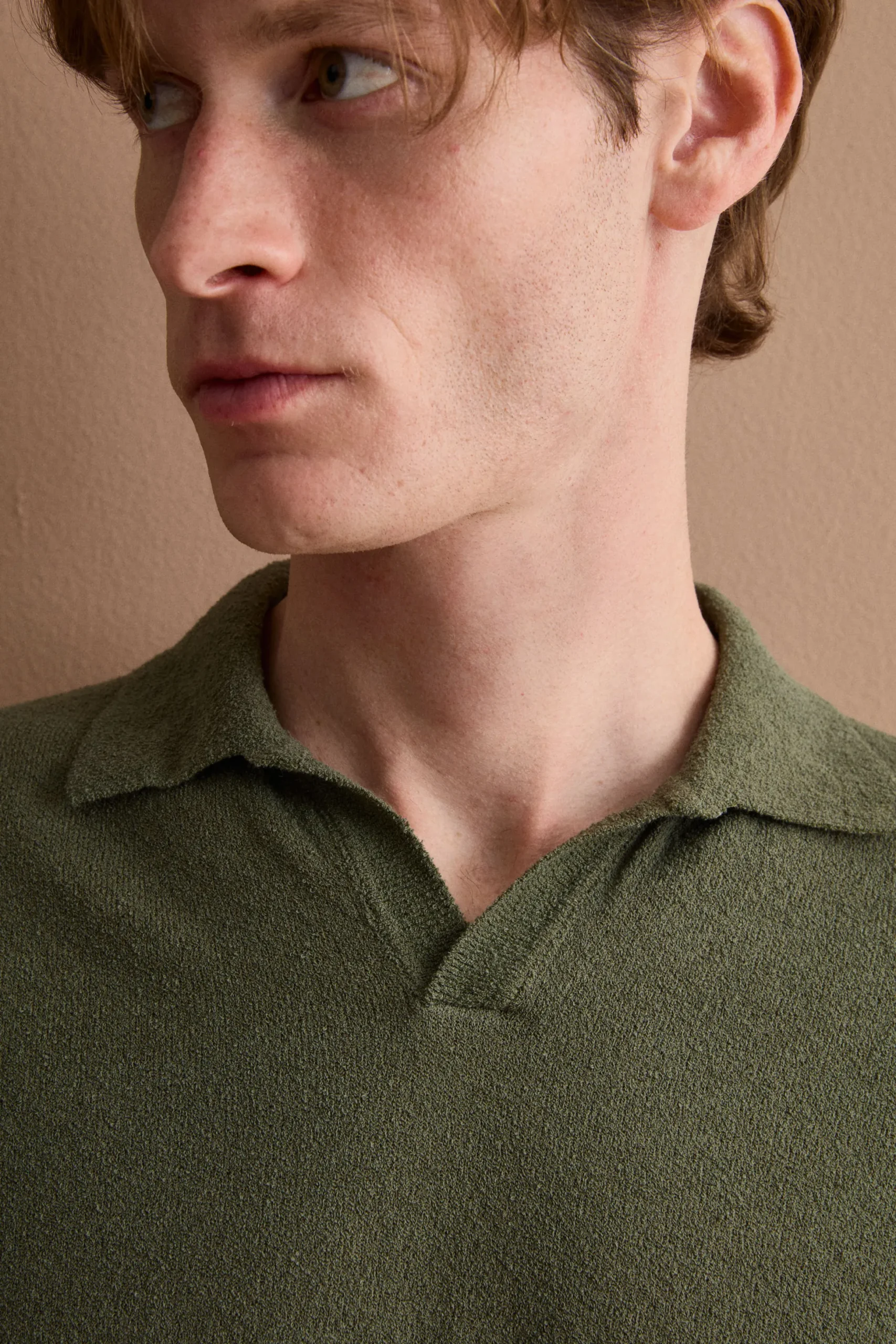 Polo Derby in Cotone Bouclé - VERDE