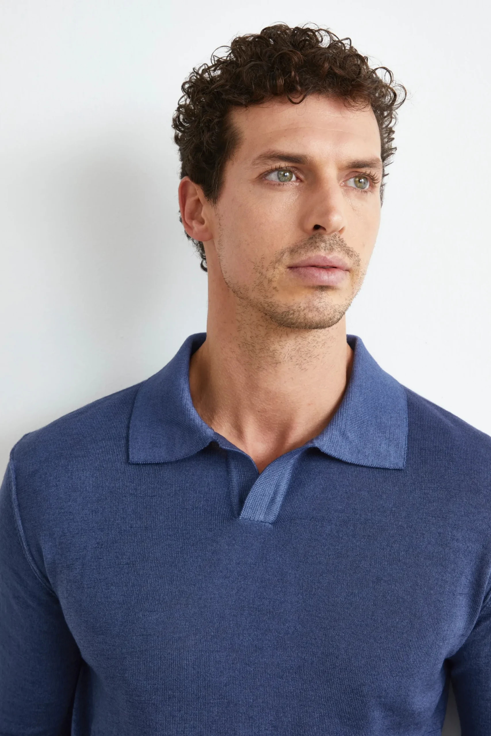 Polo derby in lana merino - JEANS