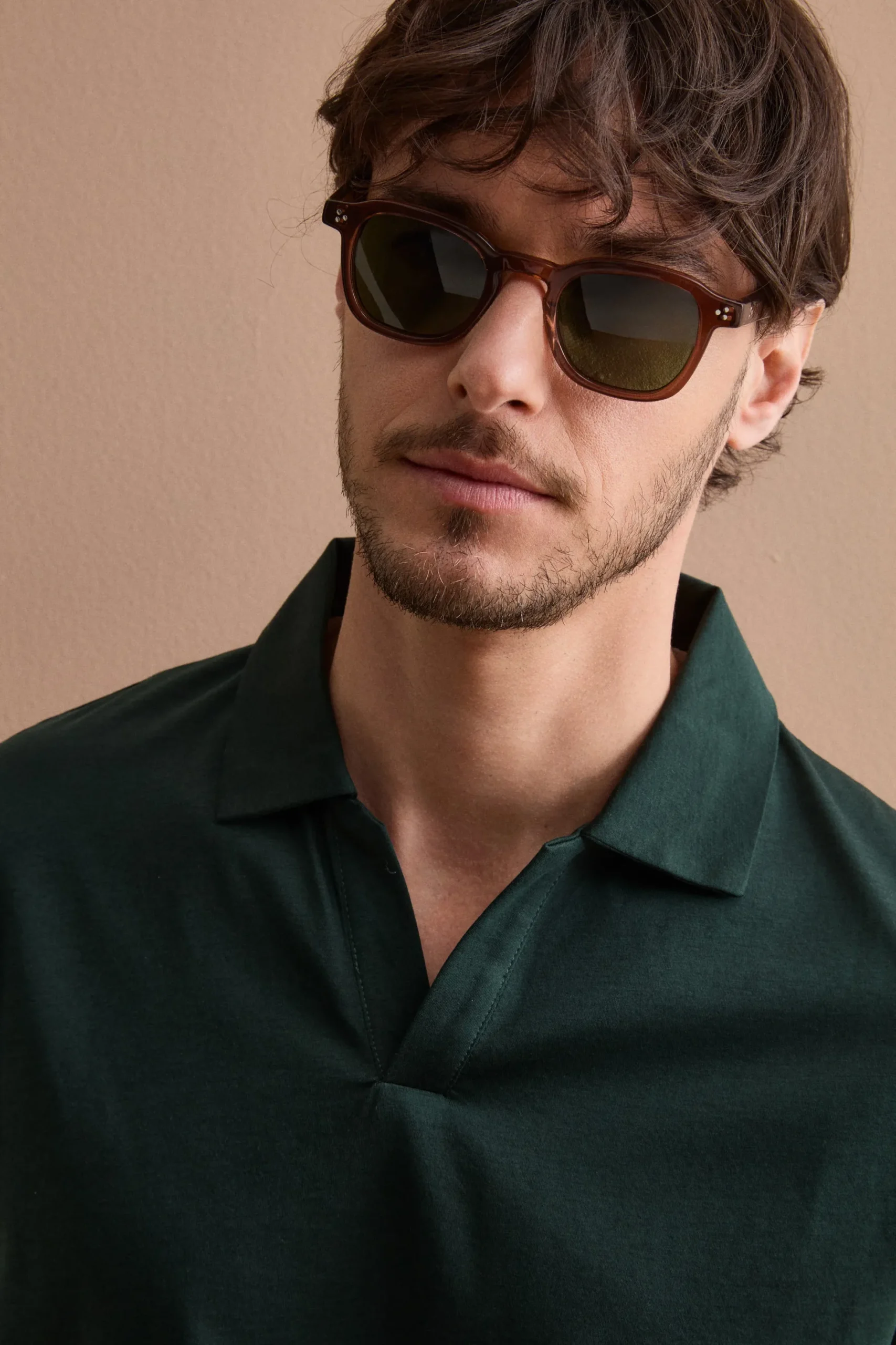 Polo Derby Uomo in Jersey - VERDE SCURO