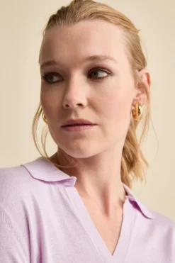 Polo Extrafine in Seta e Cashmere - LILLA