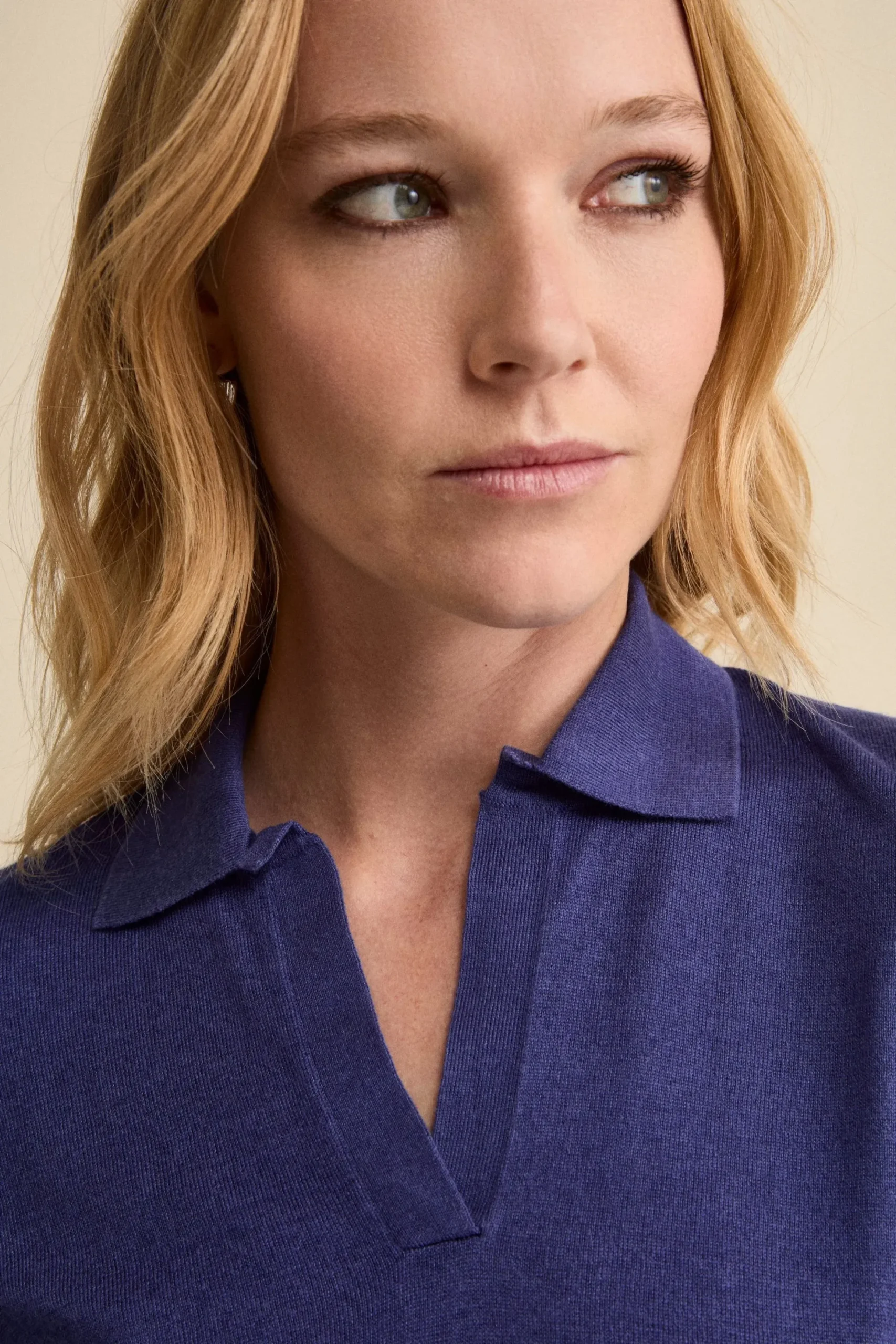 Polo Extrafine in Seta e Cashmere - BLU APERTO
