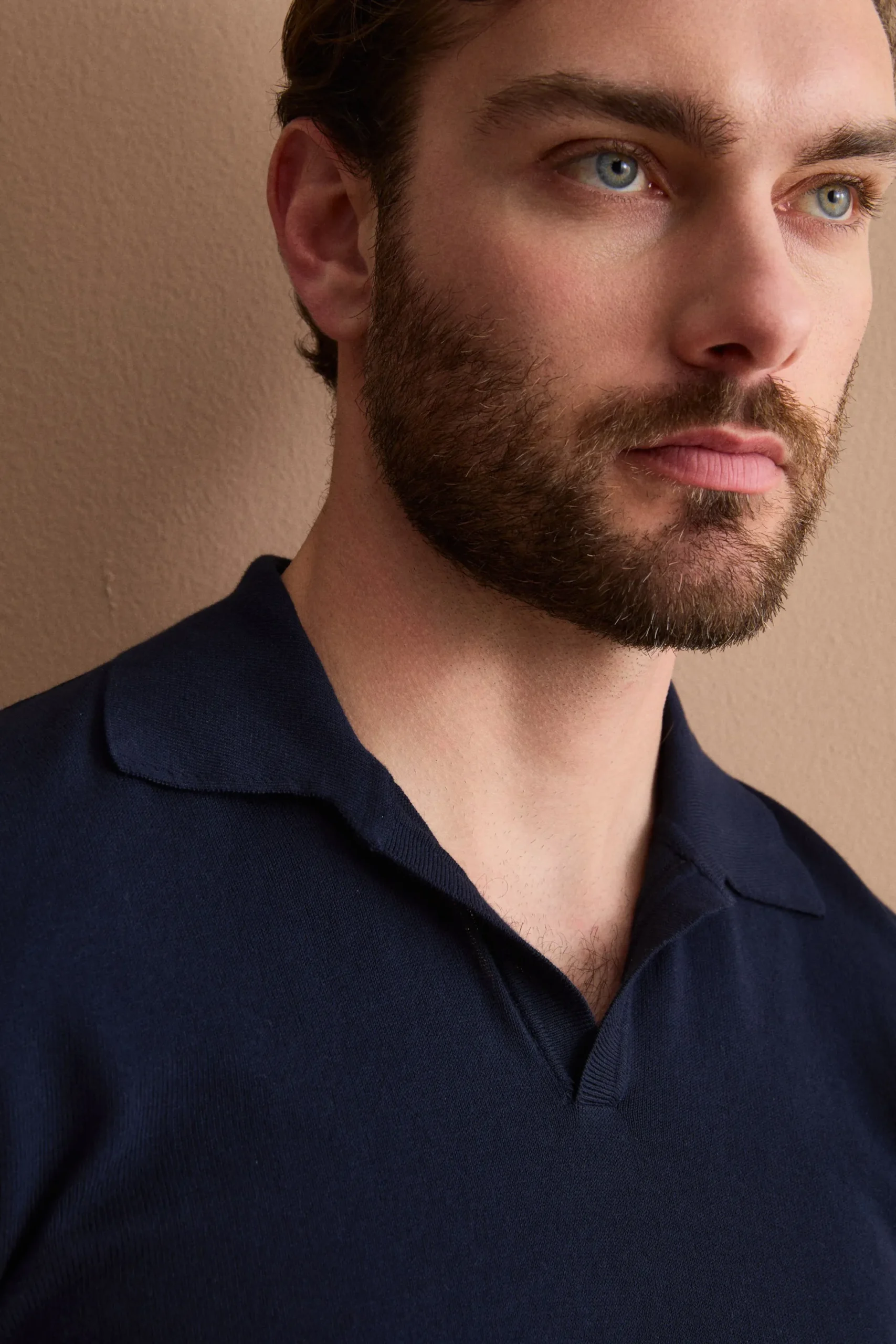 Polo in Maglia di Cotone Crêpe - BLU
