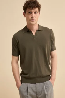 Polo in Maglia di Cotone Crêpe - VERDONE