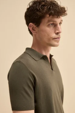 Polo in Maglia di Cotone Crêpe - VERDONE