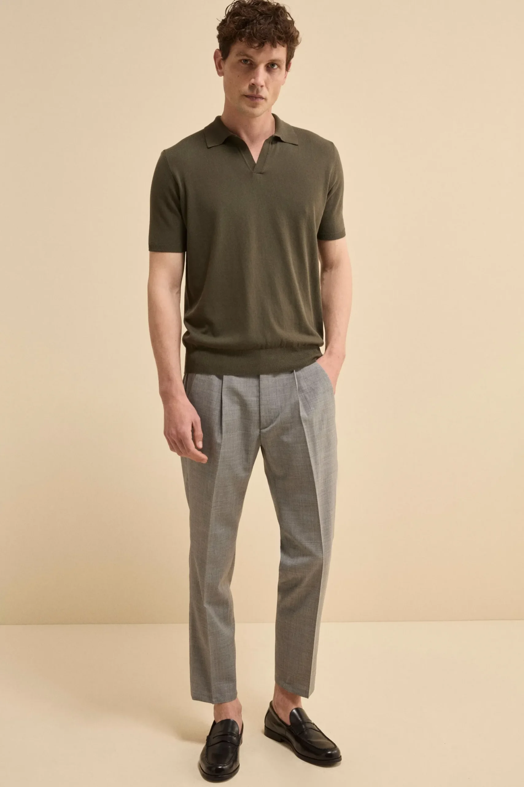 Polo in Maglia di Cotone Crêpe - VERDONE