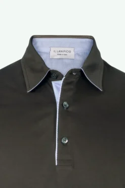 Polo Jersey Mezza Manica in Filo di Scozia - MARRONE