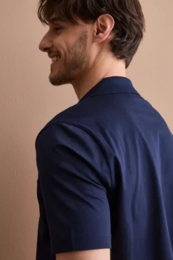 Polo Jersey Uomo in Filo di Scozia - BLU