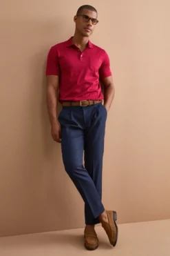 Polo Jersey Uomo in Filo di Scozia - BORDEAUX