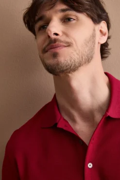 Polo Piquet Casual da Uomo - BORDEAUX