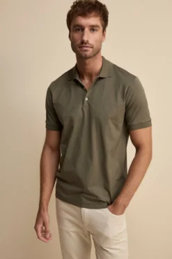 Polo Stretch in Filo di Scozia - VERDE