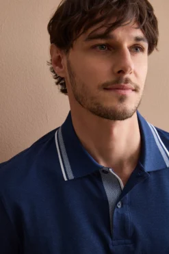 Polo Uomo Oxford in Filo di Scozia - BLU