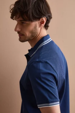 Polo Uomo Oxford in Filo di Scozia - BLU