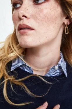Pullover Barchetta in seta e cashmere - BLU