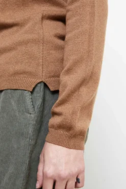 Pullover Barchetta in seta e cashmere - CAMMELLO