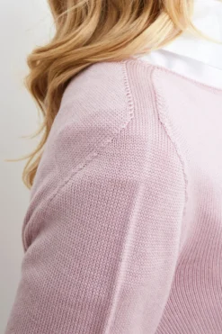 Pullover classico in lana merino - ROSA CARNE
