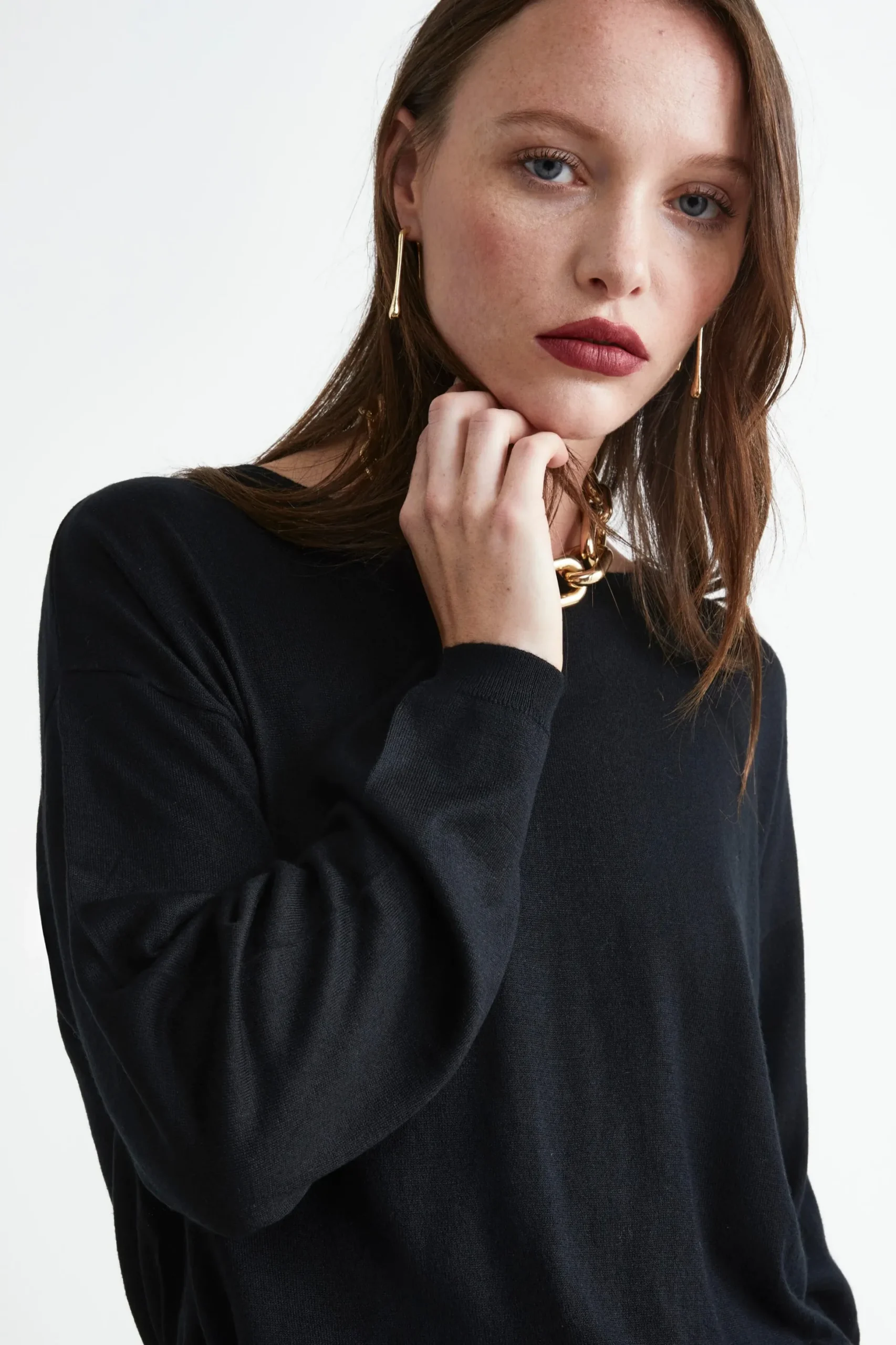 Pullover Extrafine in Seta e Cashmere - NERO
