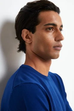 Pullover Girocollo in Lana Merino - BLU APERTO