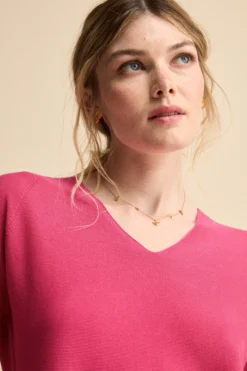 Pullover Links con Scollo a V in Cotone - PEONIA