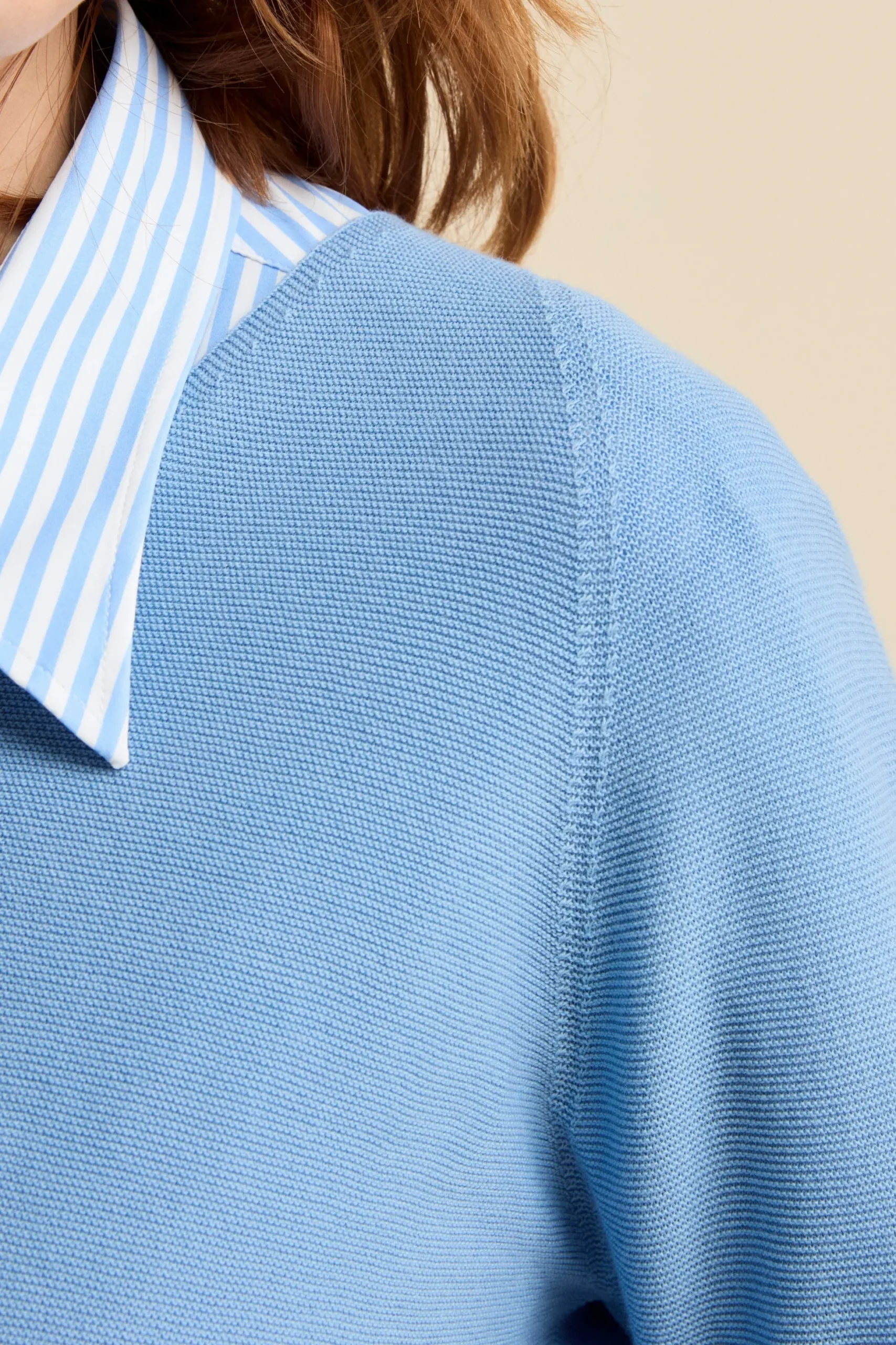 Pullover Links con Scollo a V in Cotone - AZZURRO