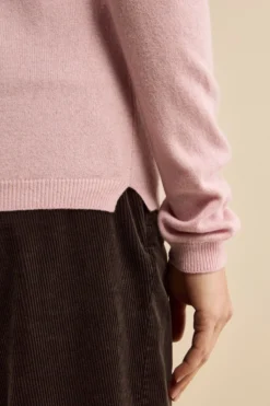 Pullover scollo a V in seta e cashmere - ROSA