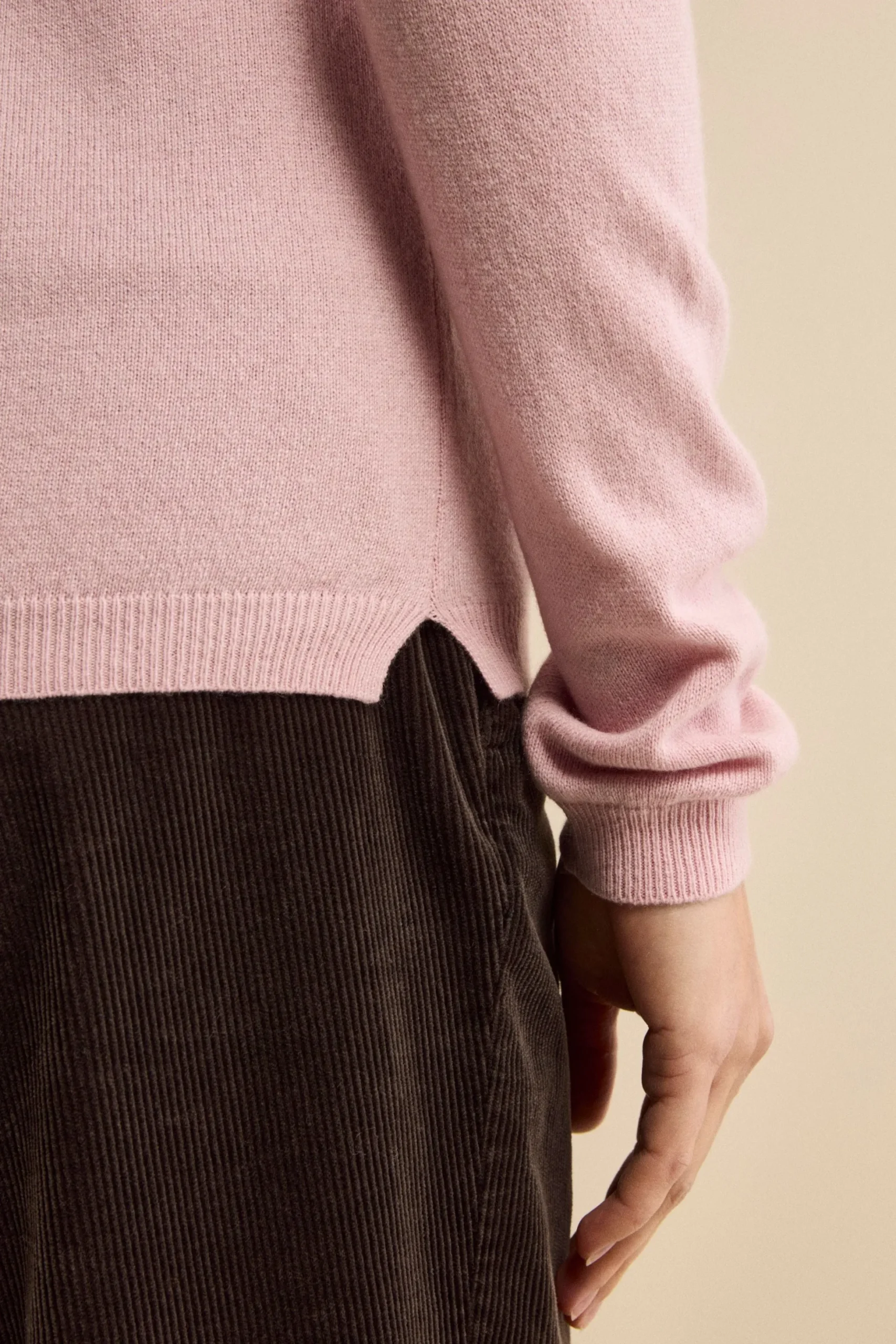 Pullover scollo a V in seta e cashmere - ROSA
