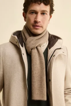 Scaldacollo in cashmere bicolore - BEIGE/MARRONE