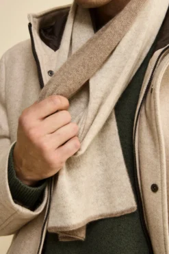 Scaldacollo in cashmere bicolore - BEIGE/MARRONE